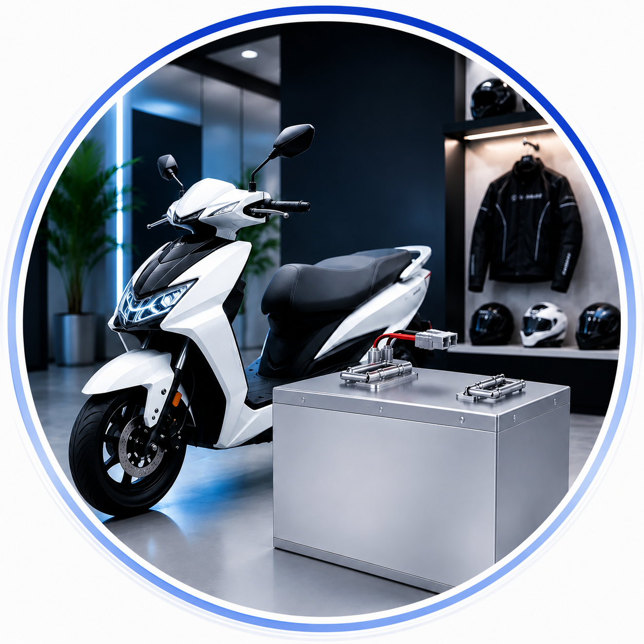 E-Harley Energy Showroom Battery Display