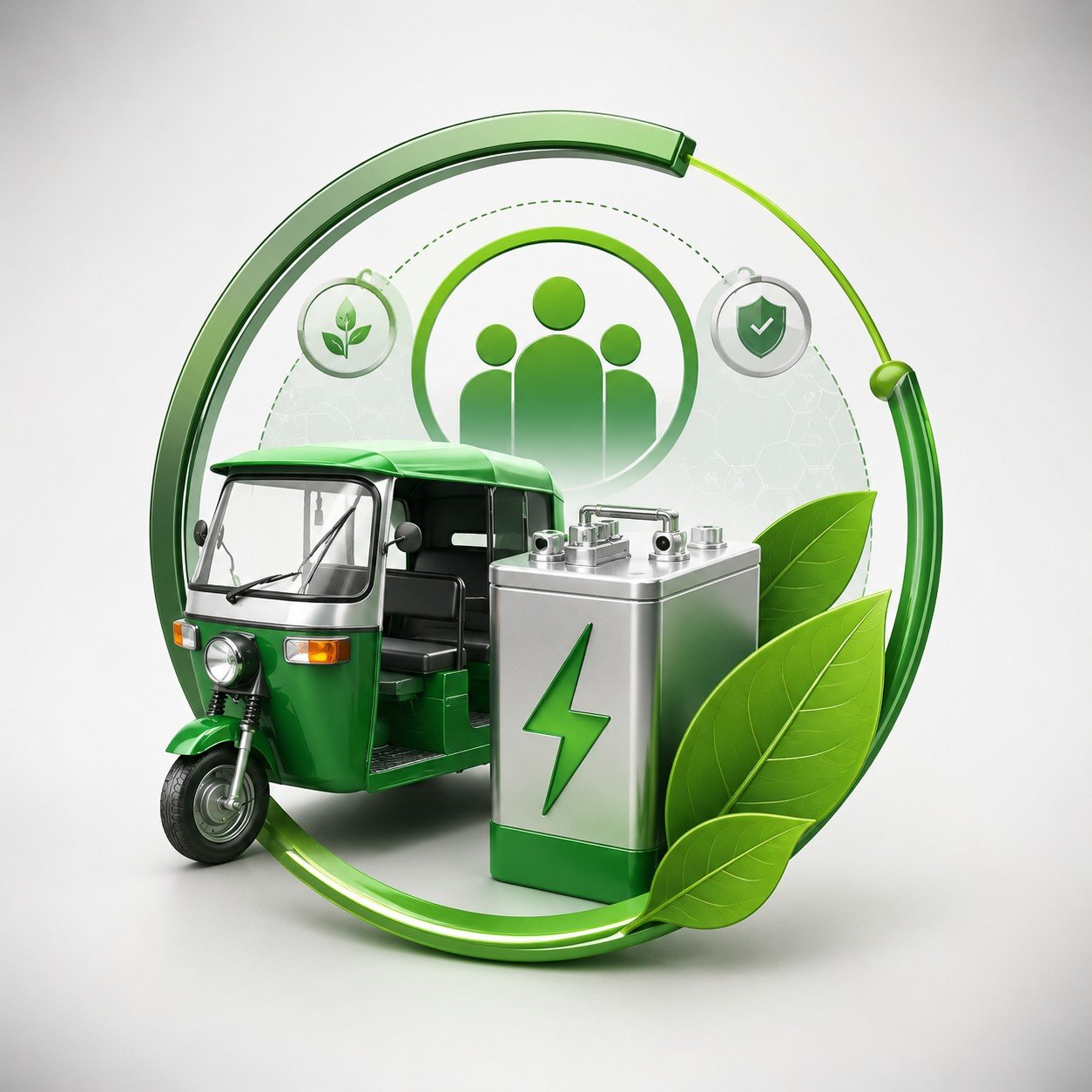 Eco Friendly Green Energy E-Rickshaw Battery